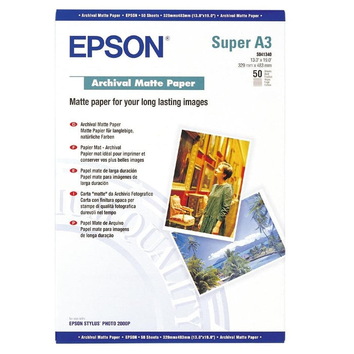 Хартия Epson Archival Matte Paper DIN A3+ 192 g/m2 50 Blatt