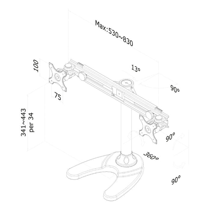 Стойка Neomounts by NewStar Flat Screen Desk Mount