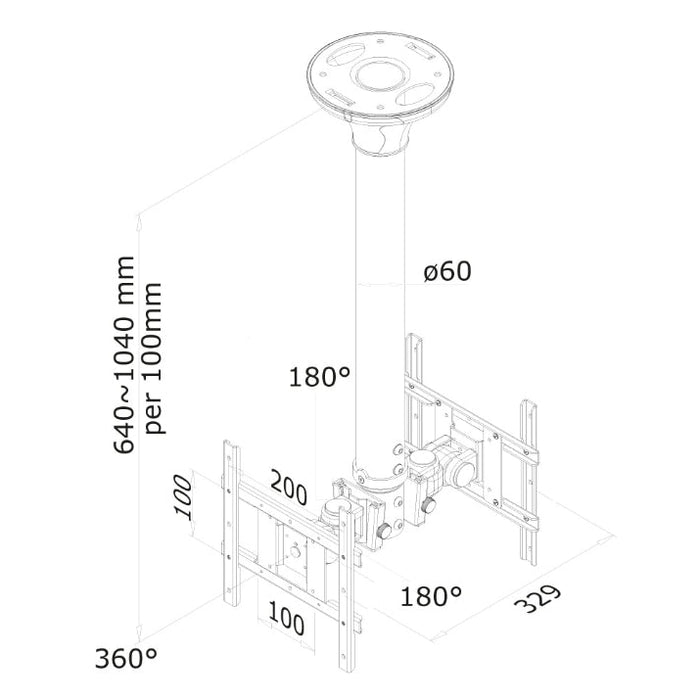 Стойка Neomounts by NewStar Flat Screen Ceiling Mount