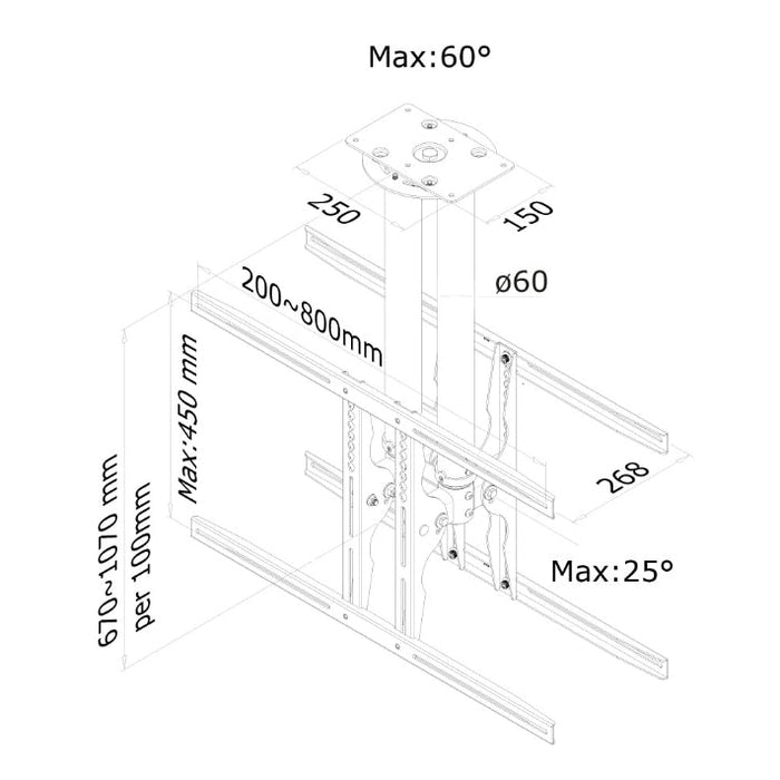 Стойка Neomounts by NewStar Flat Screen Ceiling Mount