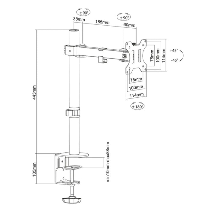 Стойка Neomounts by Newstar Desk Mount 2 pivots