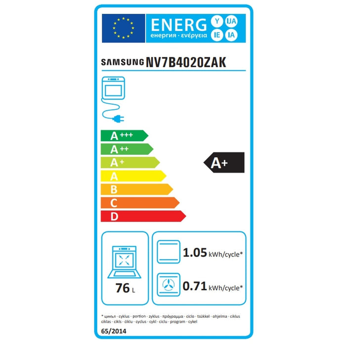 Фурна Samsung NV7B4020ZAK/U2 Single fan electric oven