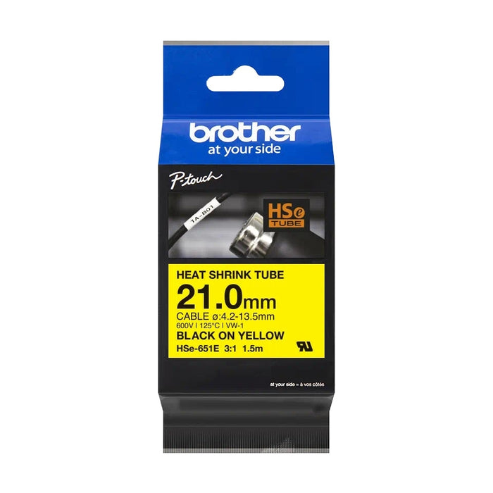 Консуматив Brother HSe-651E 21mm Black on Yellow Heat Shrink