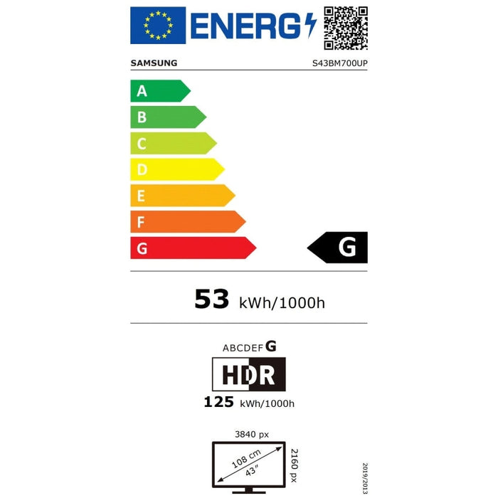 Монитор Samsung LS43BM700 43 VA LED SMART 60 Hz 4 ms GTG