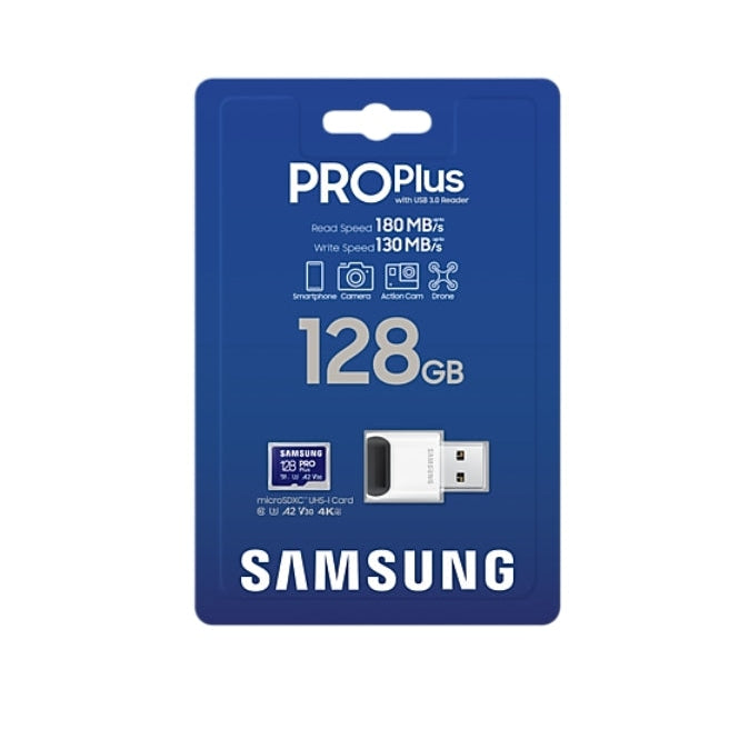 Памет Samsung 128GB micro SD Card PRO Plus with USB Reader