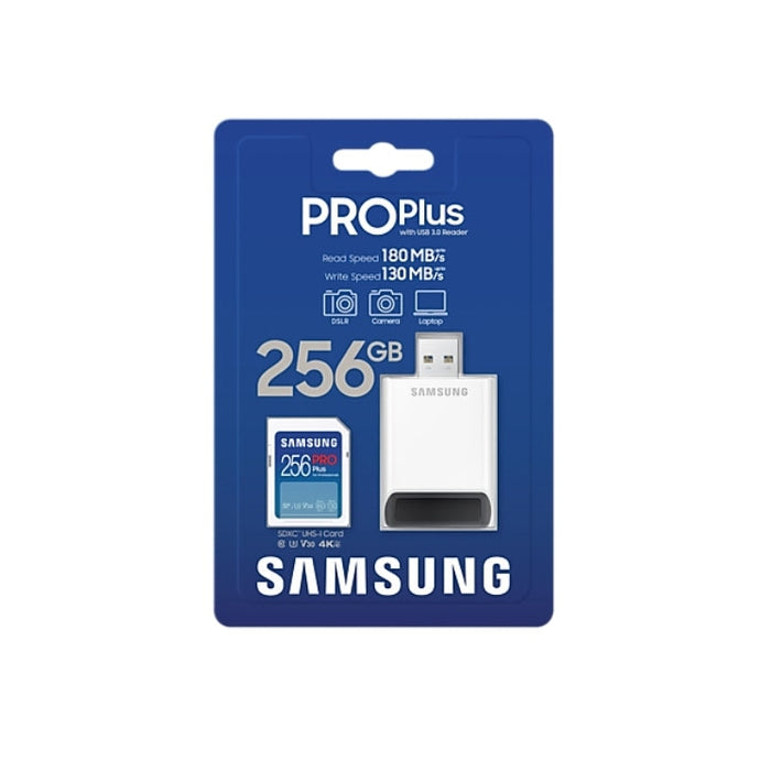 Памет Samsung 256GB SD PRO Plus + USB Reader Class10 Read