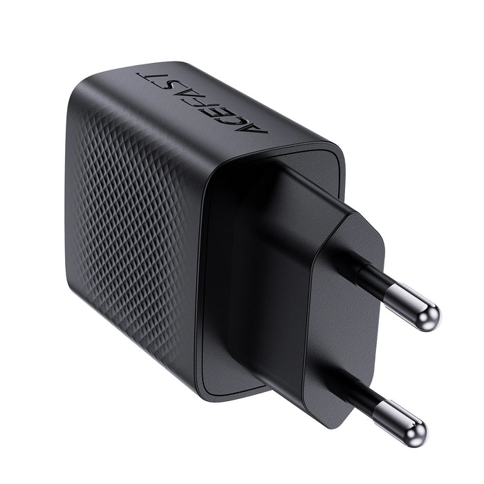 Зарядно Acefast A78, GaN, USB-A / USB-C, PD, 20W, черно