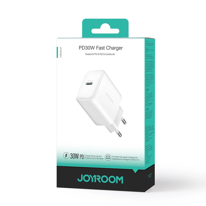 Зарядно Joyroom JR-TCF24, USB-C, PD, 30W, QC, SFC, бяло