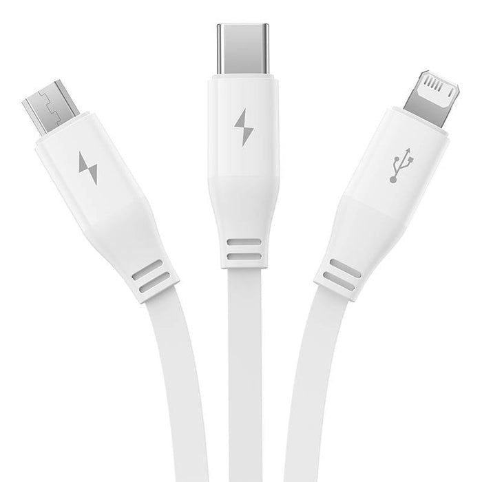 3в1 кабел Baseus USB към USB-C micro USB Lightning 3.5A 1.1m