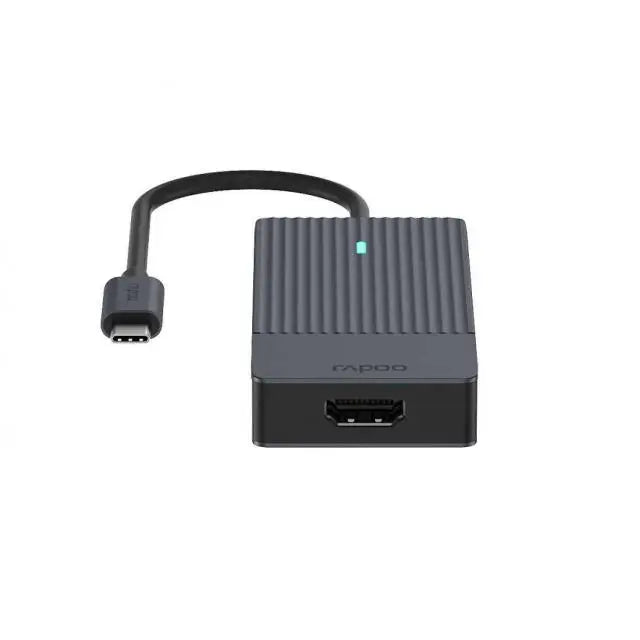 4-портов хъб Rapoo 4 в 1 2 x USB-A 1 x USB-C 1 x HDMI Черен