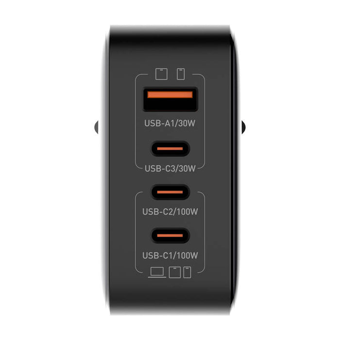 Зарядно LDNIO Q408, 100W, USB-A, 3x USB-C, черно