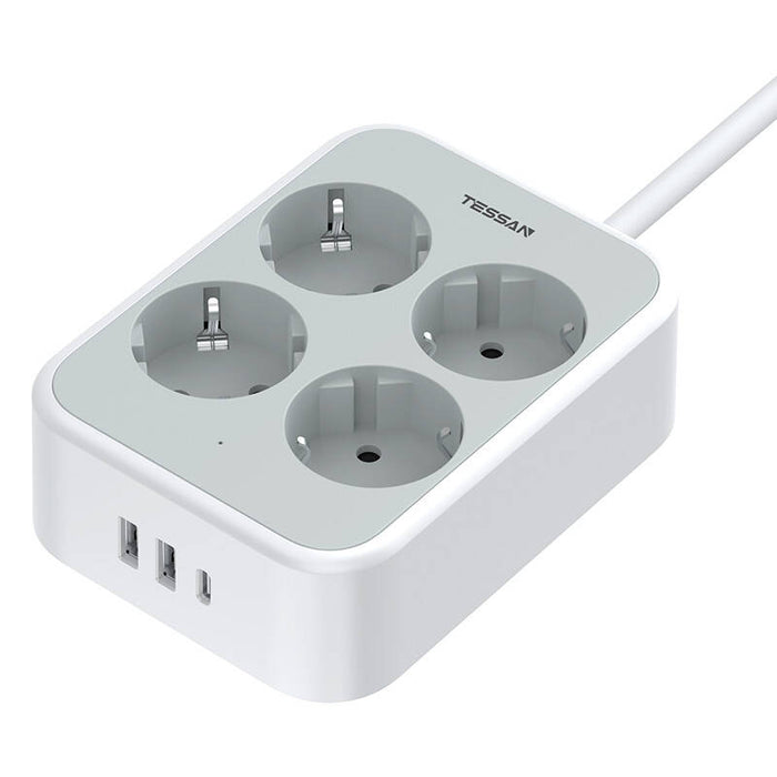 Разклонител TESSAN TS-PS01DE00, 2x USB-A, 1x USB-C