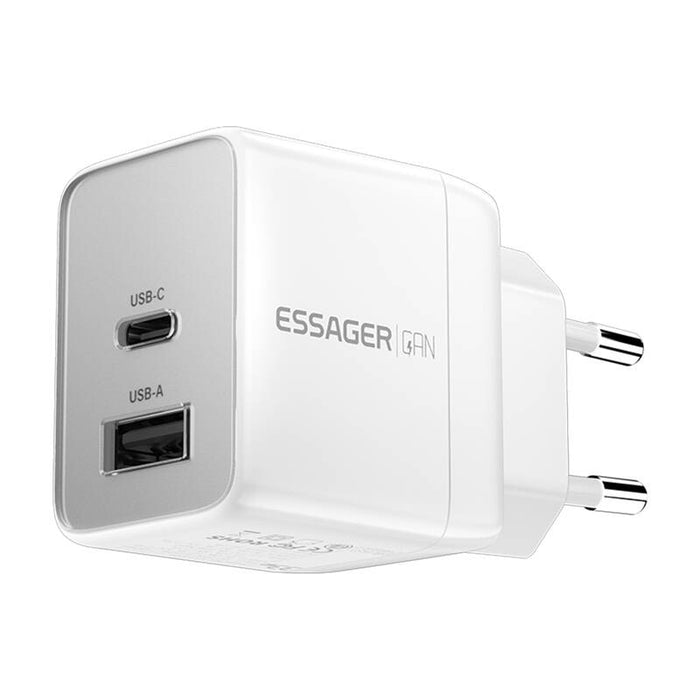 Зарядно Essager ECT33W-LJB02-Z, 33W, USB - C + USB - A, бяло