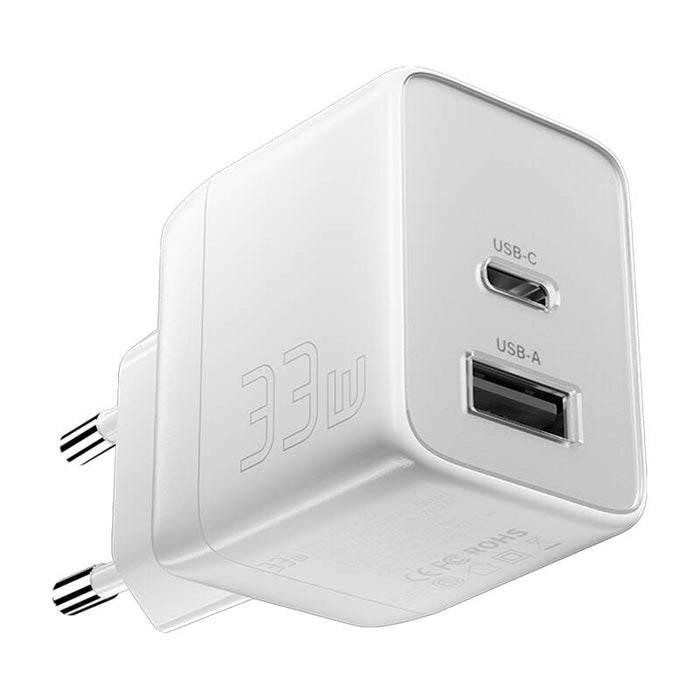 Зарядно Essager ECT33W-LJB02-Z, 33W, USB - C + USB - A, бяло