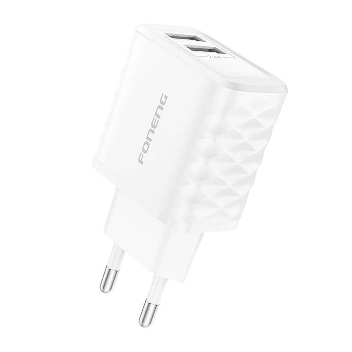 Зарядно Foneng EU53 2xUSB-A, 2.4A, бяло