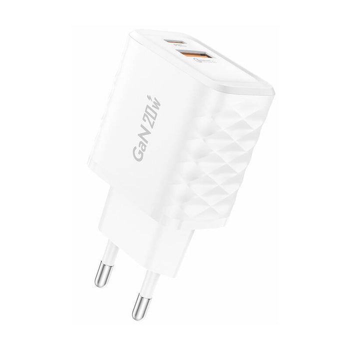 Зарядно Foneng EU56 1xUSB-A, 1xUSB-C, 20W, бяло