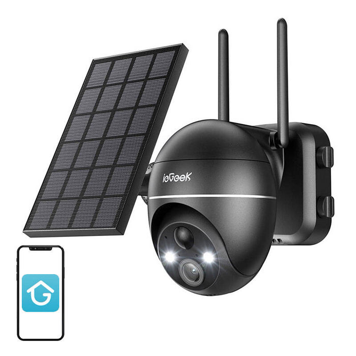 Външна камера със соларен панел ieGeek ZS-GX4S, 5MP, WiFi, черна