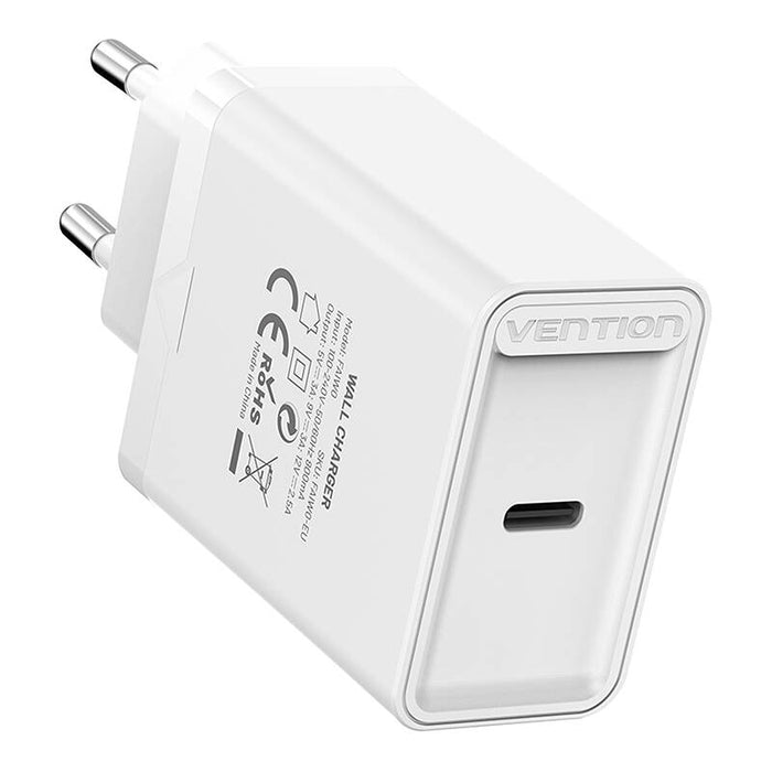 Зарядно Vention FAIW0-EU, USB-C, 30W, бляо