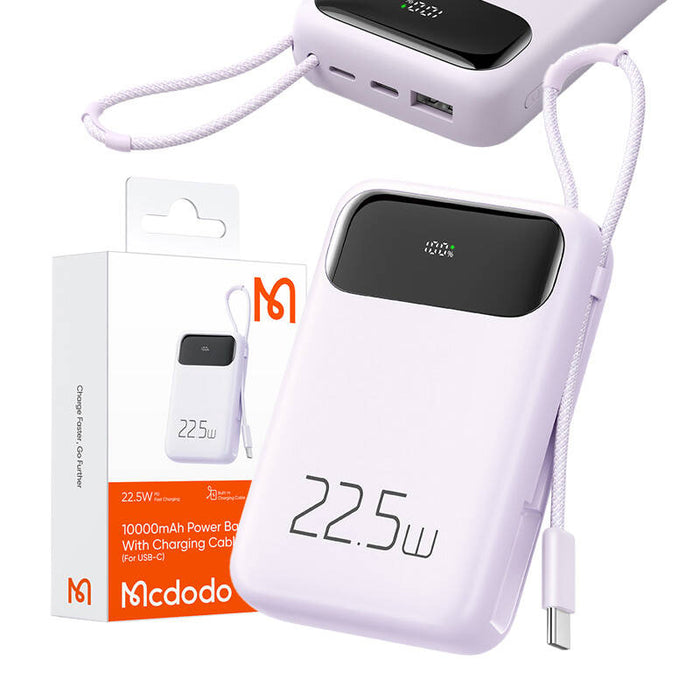 Преносима батерия Mcdodo MC-3245, 10000mAh, 22.5W, лилава