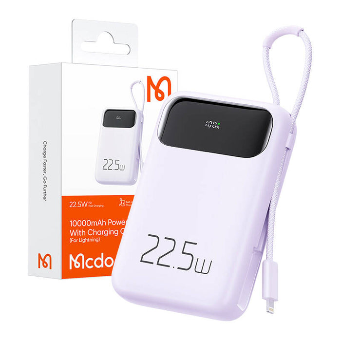 Преносима батерия Mcdodo MC-3255, 10000mAh, 22.5W, Lightninng, лилава