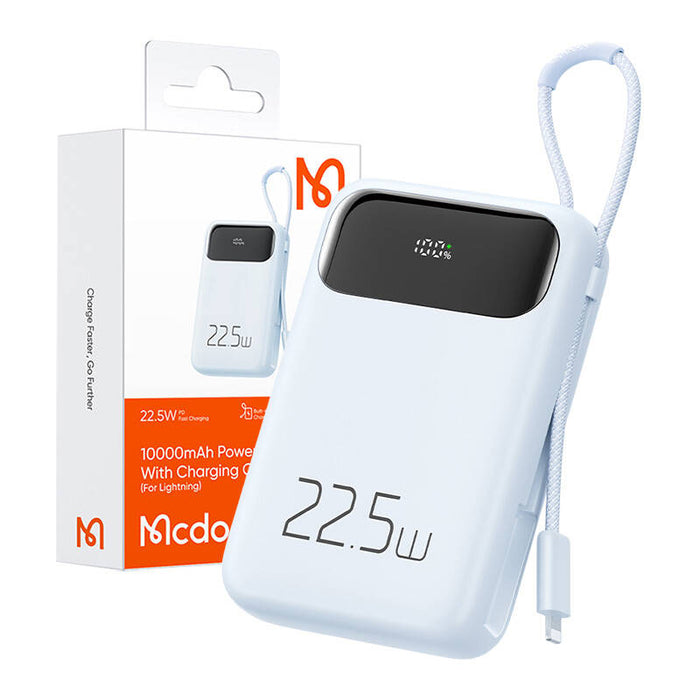 Преносима батерия Mcdodo MC-3254, 10000mAh, 22.5W, Lightninng, синя