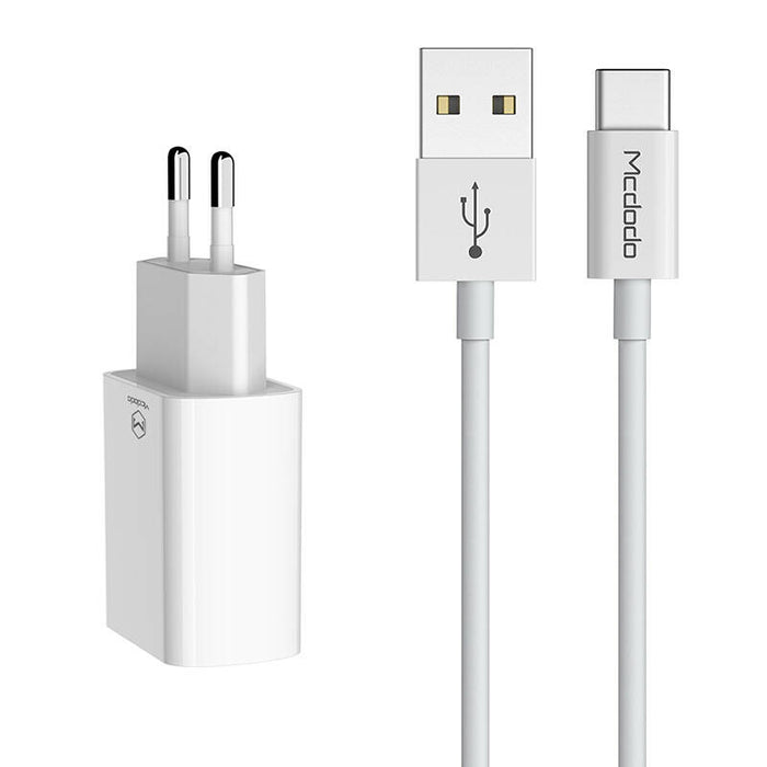 Зарядно с кабел Mcdodo Dual USB CH-6721, USB-C, 1m, бяло