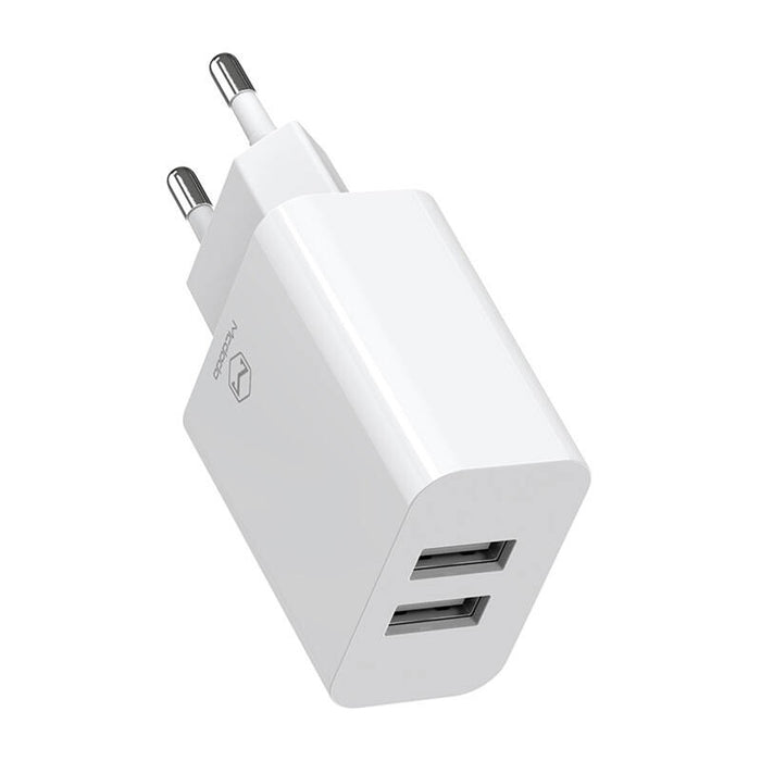 Зарядно с кабел Mcdodo Dual USB CH-6720, Lightning, 1m, бяло