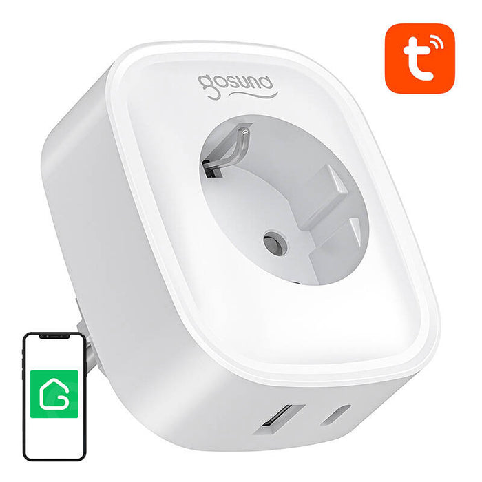 Смарт контакт Gosund SP6 16A, USB-C, 20W, Tuya, WiFi/Bluetooth