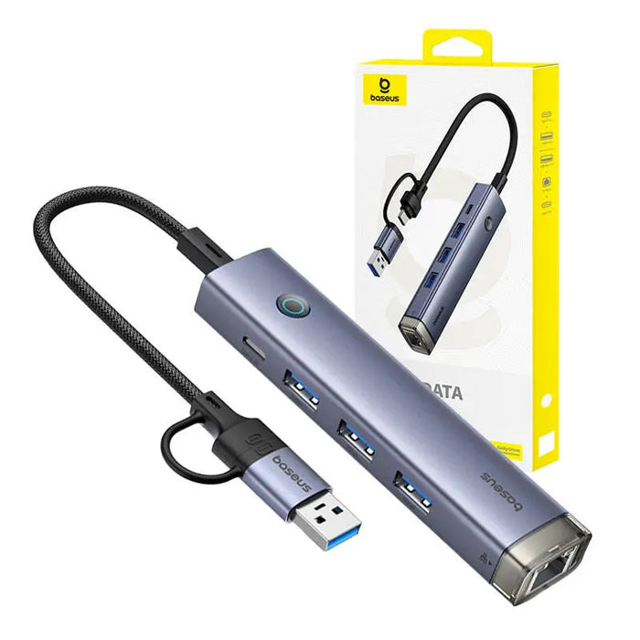 4в1 хъб Baseus UltraJoy USB-A & USB-C към 3x USB3.0