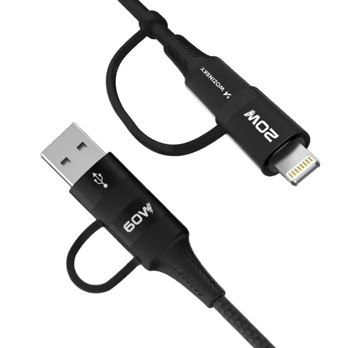 4в1 кабел Wozinsky WNBAA 2x USB-C 1x USB-A 1x