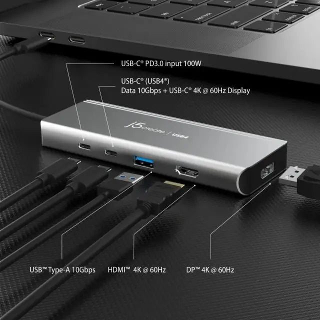 5-портов хъб j5create JCD401 USB4 Dual 4K