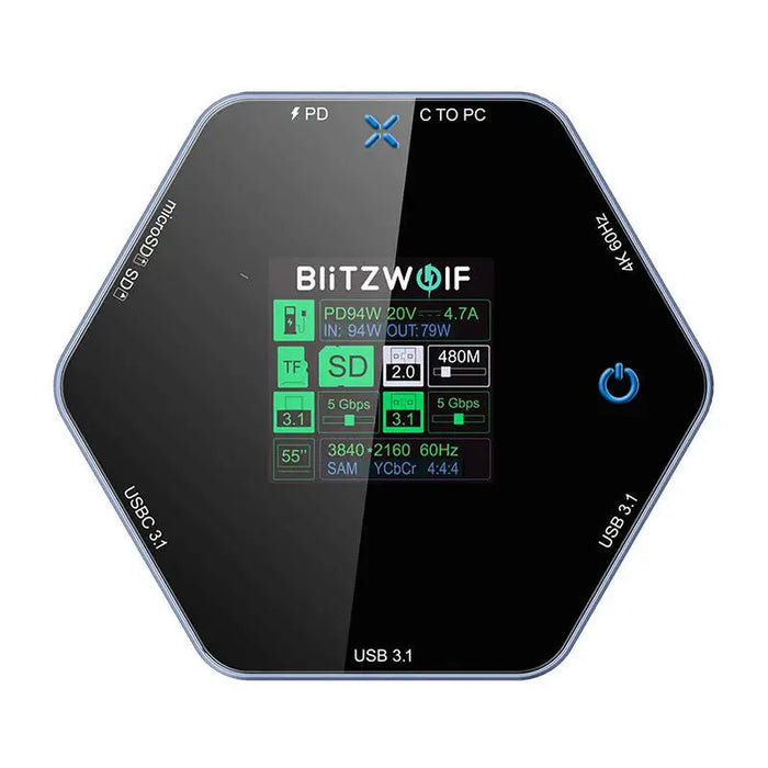 8в1 докинг станция Blitzwolf BW-TH16 USB 100W LCD