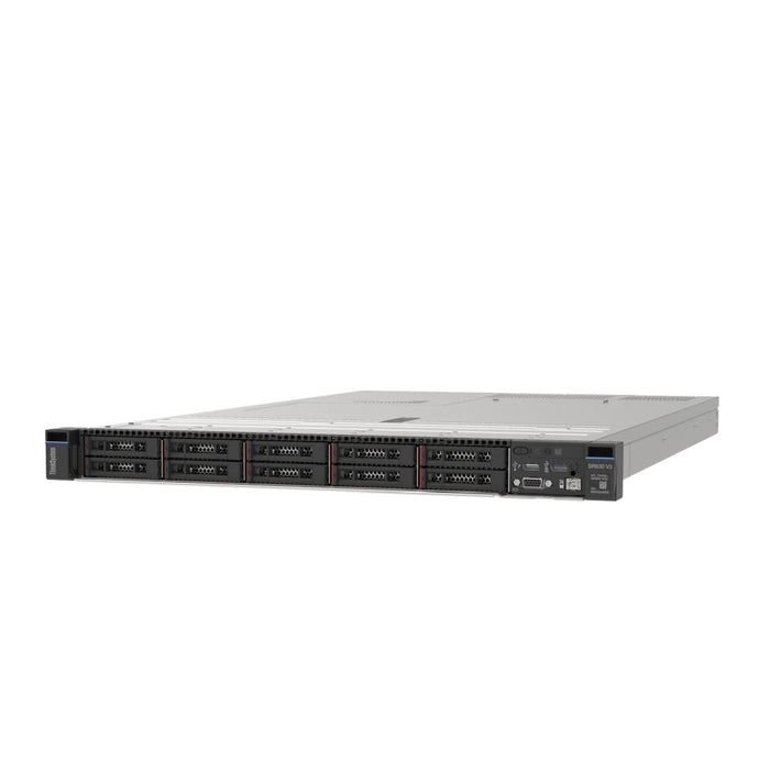 Сървър, Lenovo ThinkSystem SR630 V3, Xeon Silver 4410Y (12C, 2.0GHz, 30MB Cache, 150W), 32GB (1x32GB, 4800MHz 1Rx4 DDR5 RDIMM), 8 SAS/SATA, 9350-8i Internal, 1x1100W Titanium, 6 Performance Fans, XCC Platinum