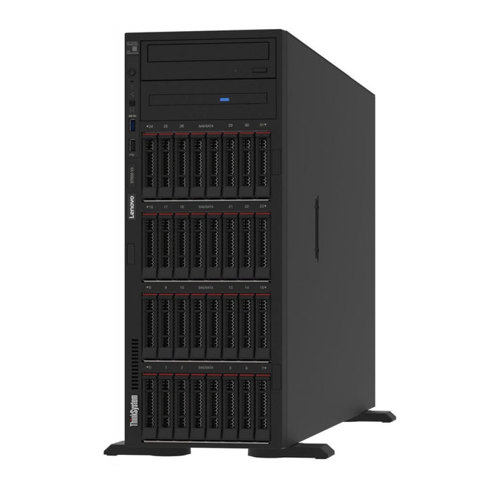 Сървър, Lenovo ThinkSystem ST650 V3, Xeon Gold 5415+ (8C, 2.9GHz, 22.5MB Cache, 150W), 32GB (1x32GB, 4800MHz 1Rx4  DDR5 RDIMM), 8 SAS/SATA, 9350-8i, 1x1100W Titanium, 3 Standard Fans, XCC Platinum