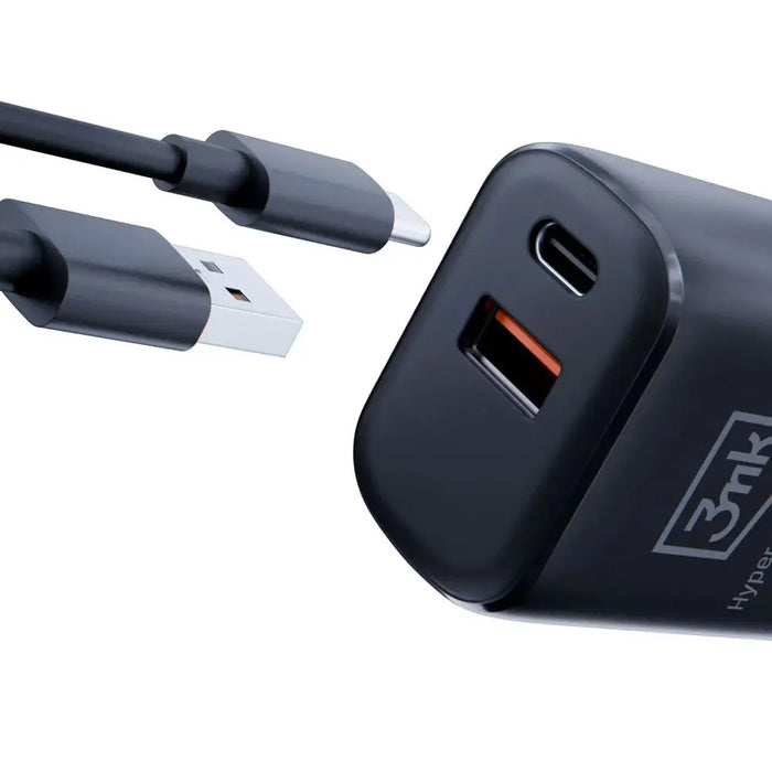 Адаптер 3mk Hyper Charger 20W USB-C USB-A черен