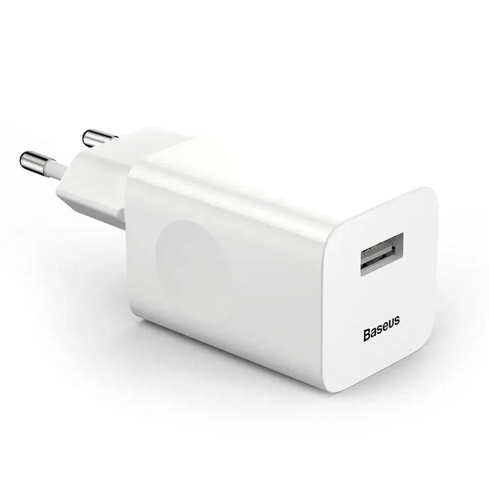 Адаптер Baseus Charging Quick EU USB QC 3.0 бял (CCALL-BX02)