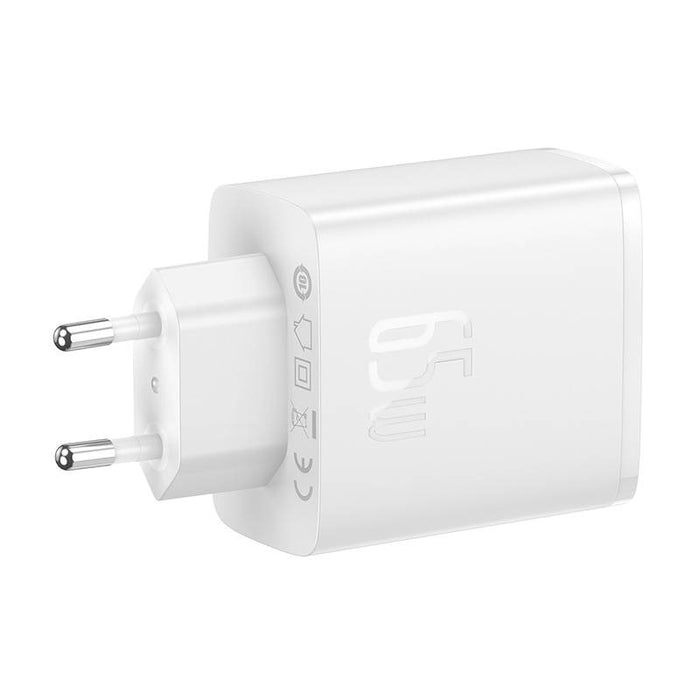 Адаптер Baseus OS-Cube Pro 2x USB-C + USB 65W бял