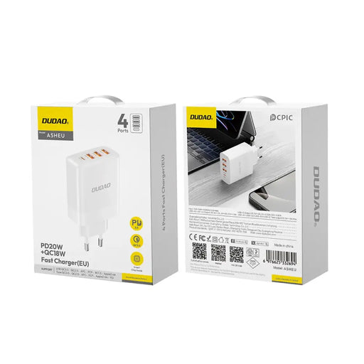 Адаптер Dudao A5HEU 3x USB-A 1x USB-C PD20W бял