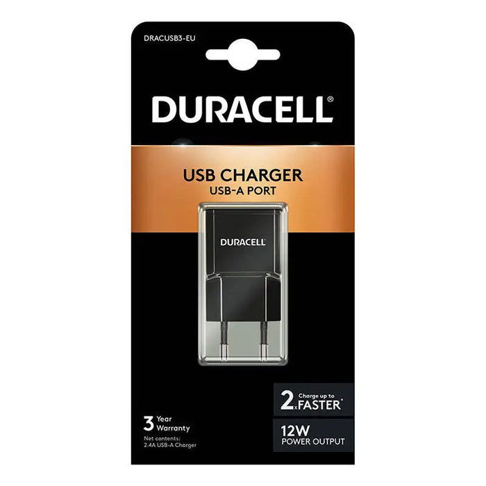 Адаптер Duracell USB 2.1A 12W черен