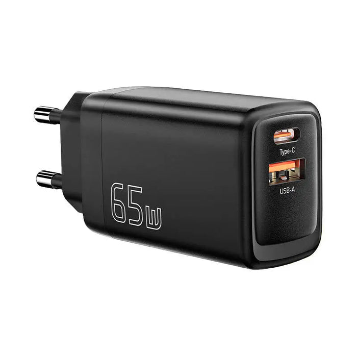 Адаптер Essager USB - C + USB - A 65W GaN черен