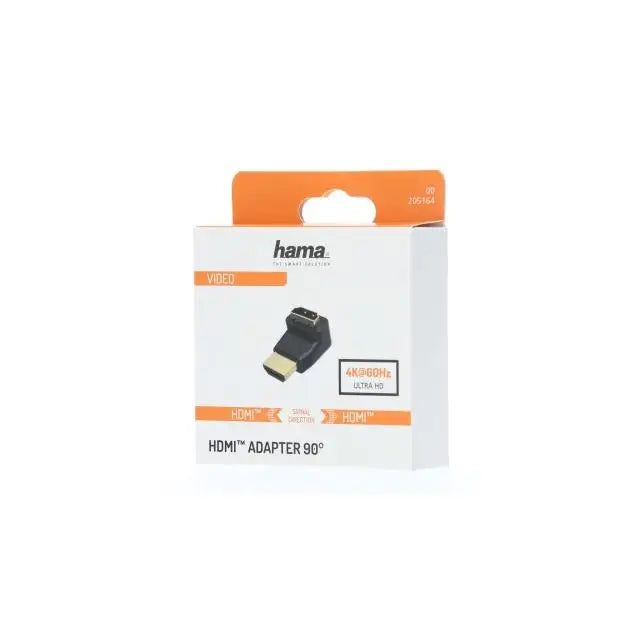 Адаптер HAMA 205164 HDMI мъжко - HDMI женско на 90° Черен