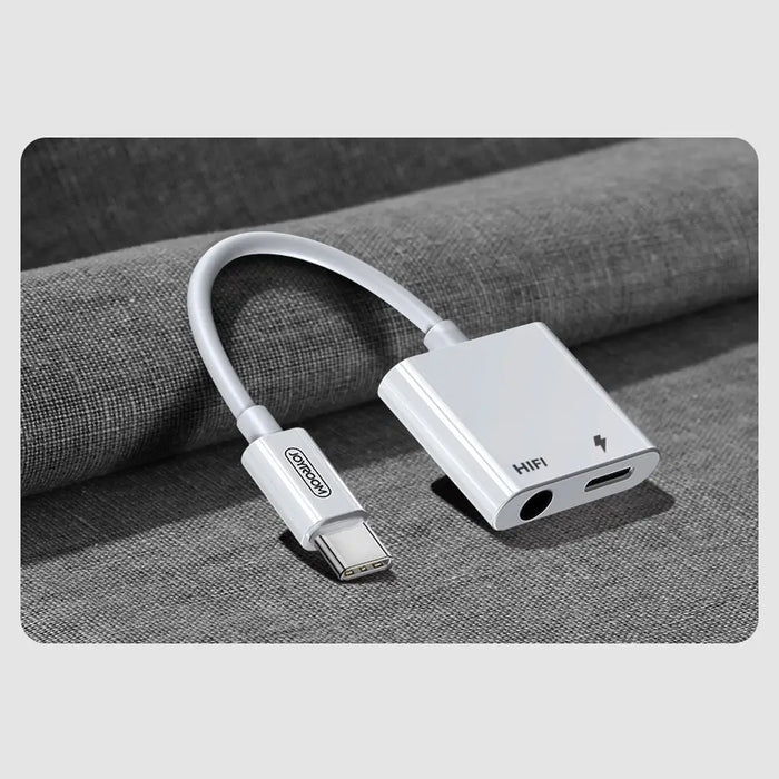 Адаптер Joyroom SH-C1 USB-C към USB-C 3.5mm mini jack бял