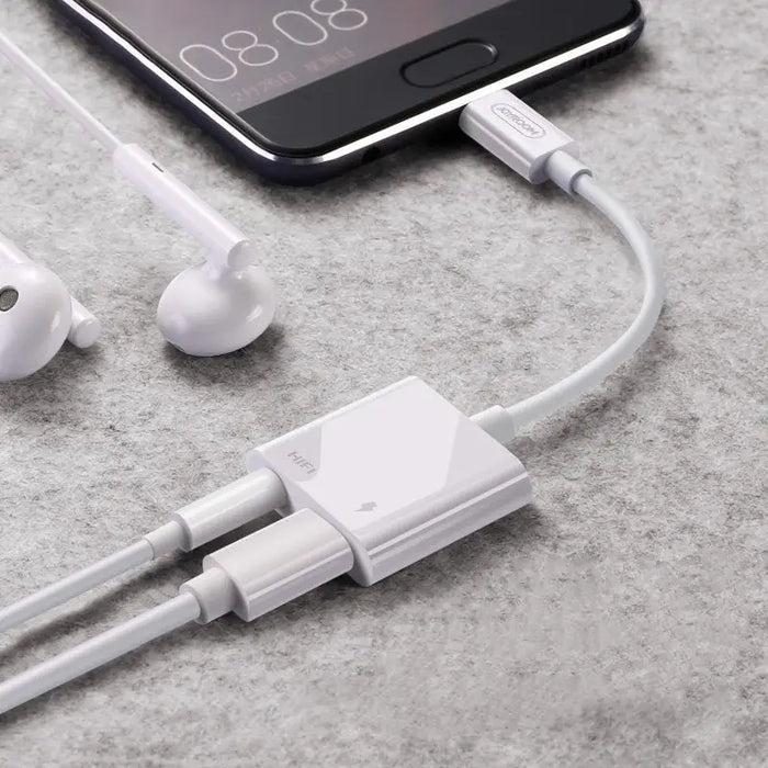 Адаптер Joyroom SH-C1 USB-C към USB-C 3.5mm mini jack бял