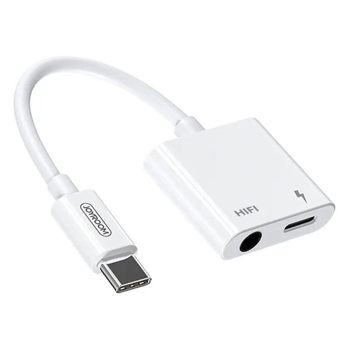 Адаптер Joyroom SH-C1 USB-C към USB-C 3.5mm mini jack бял