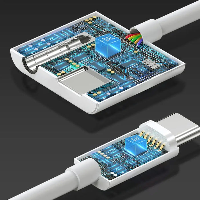 Адаптер Joyroom SH-C1 USB-C към USB-C 3.5mm mini jack бял