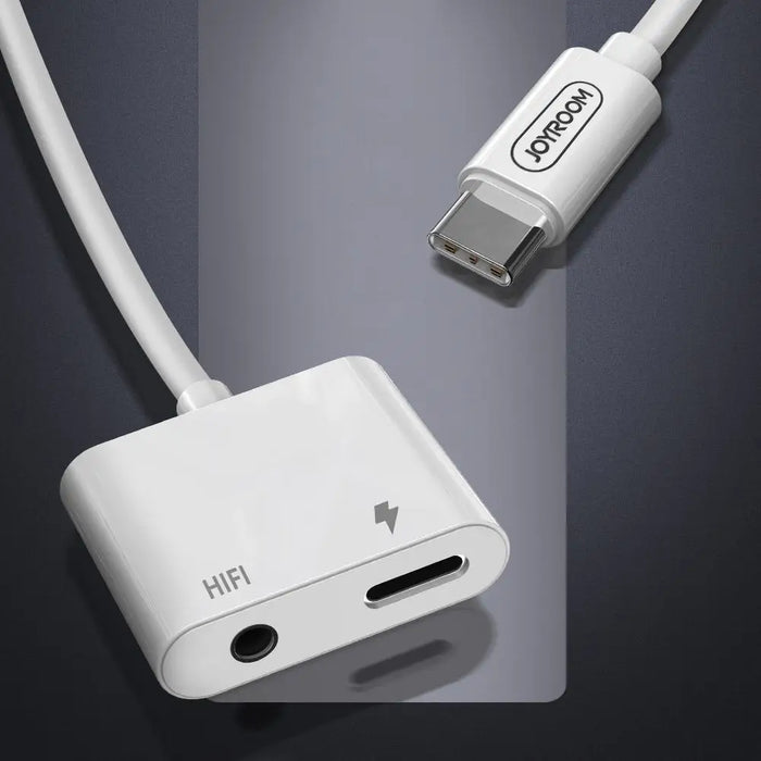 Адаптер Joyroom SH-C1 USB-C към USB-C 3.5mm mini jack бял