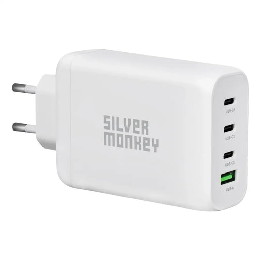 Адаптер Silver Monkey GaN 130W 3x USB-C PD 1x USB-A