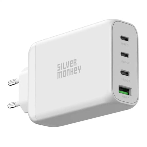 Адаптер Silver Monkey GaN 130W 3x USB-C PD 1x USB-A