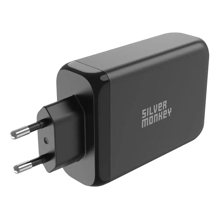 Адаптер Silver Monkey GaN 130W 3x USB-C PD 1x USB-A