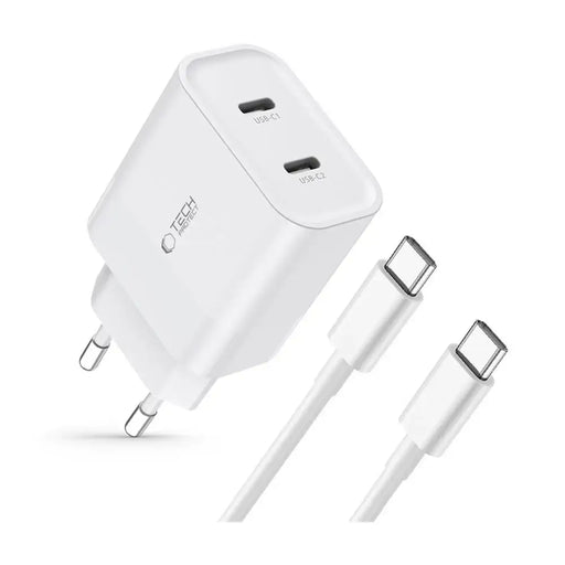 Адаптер Tech-Protect C20W 2x USB-C PD 20W с USB-C